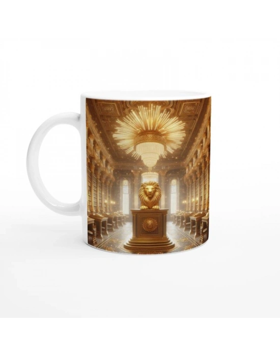 Aslan Burcu Baskılı Kahve Kupası - Zodyak Kütüpanesi Vs1