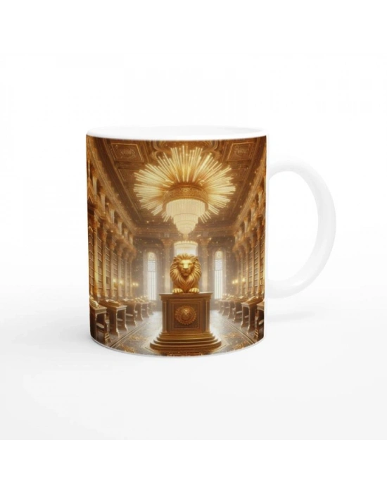 Aslan Burcu Baskılı Kahve Kupası - Zodyak Kütüpanesi Vs1