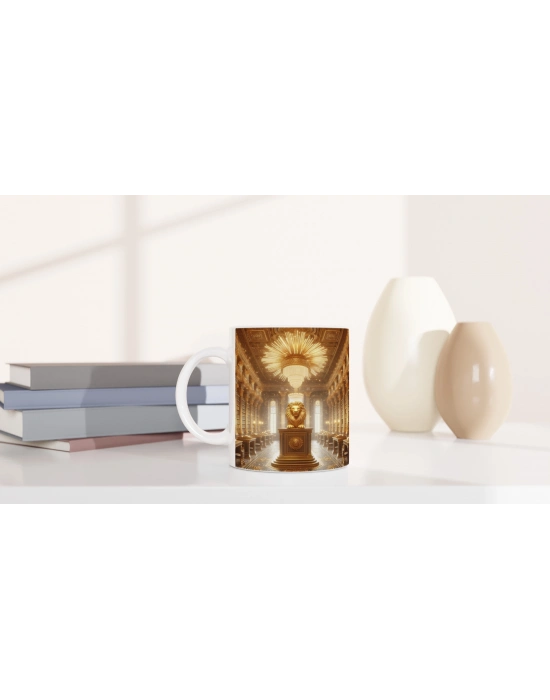 Aslan Burcu Baskılı Kahve Kupası - Zodyak Kütüpanesi Vs1