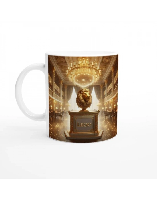 Aslan Burcu Baskılı Kahve Kupası - Zodyak Kütüpanesi Vs2