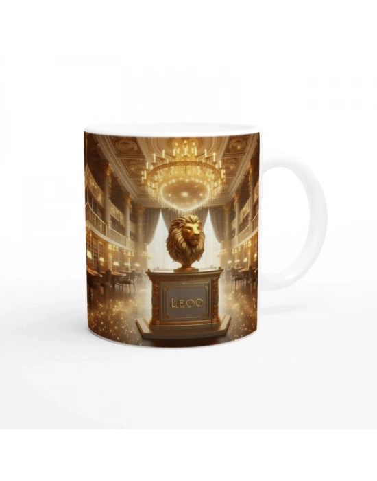 Aslan Burcu Baskılı Kahve Kupası - Zodyak Kütüpanesi Vs2