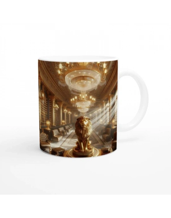 Aslan Burcu Baskılı Kahve Kupası - Zodyak Kütüpanesi Vs3