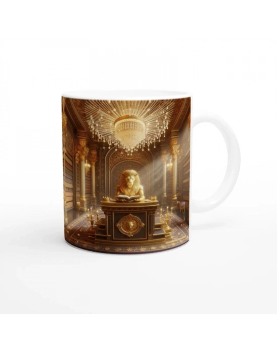 Aslan Burcu Baskılı Kahve Kupası - Zodyak Kütüpanesi Vs4