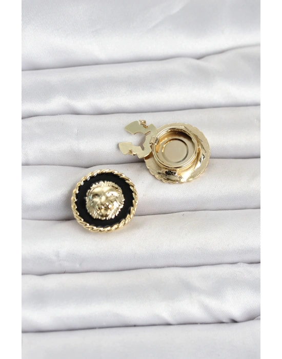 Aslan Model Gold Renk Düğme veya Manşet Broşu