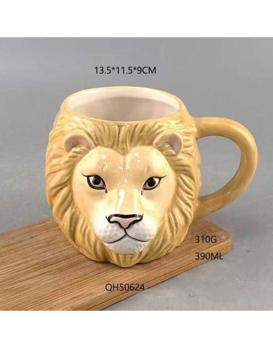 Aslan Motifli Seramik Bardak