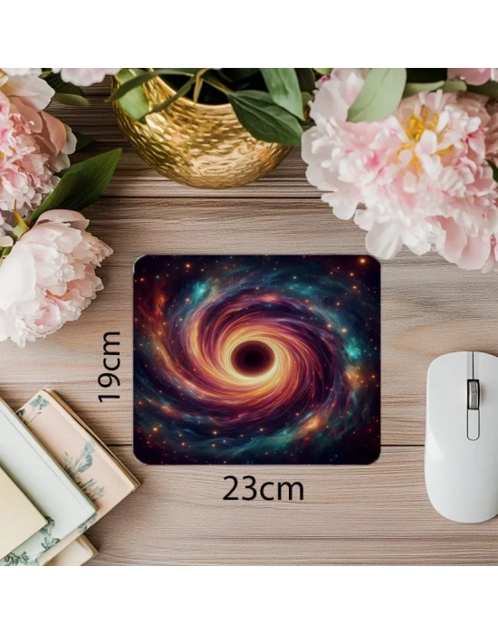 Astrofizik Temalı Spiral Mouse Pad - 19x23 cm 2 mm Dikdörtgen İthal Baskılı Mouse Pad