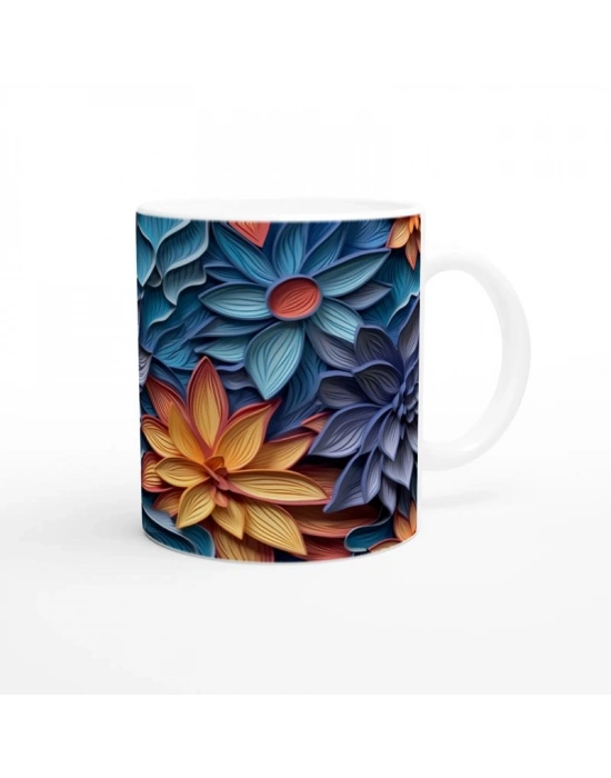 Ateş Çiçekleri Desenli Kupa Bardak