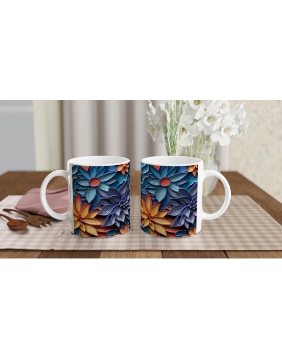 Ateş Çiçekleri Desenli Kupa Bardak