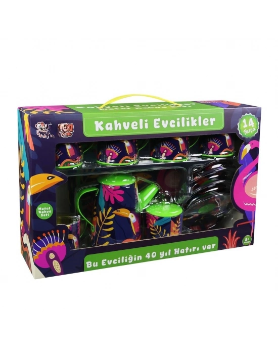 ATF-996-7A-10A 14 PRÇ.DESENLİ METAL ÇAY KAHVE