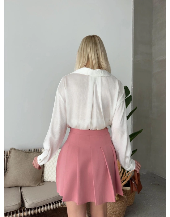 Atlas belden Pileli etek s24930