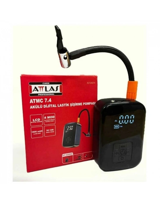 Attlas Atmc 7.4 Akülü Dijital Lastik Pompası