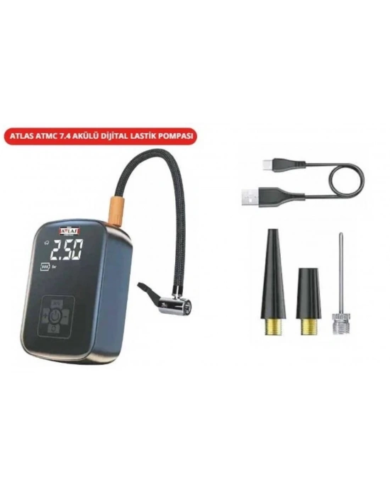Attlas Atmc 7.4 Akülü Dijital Lastik Pompası