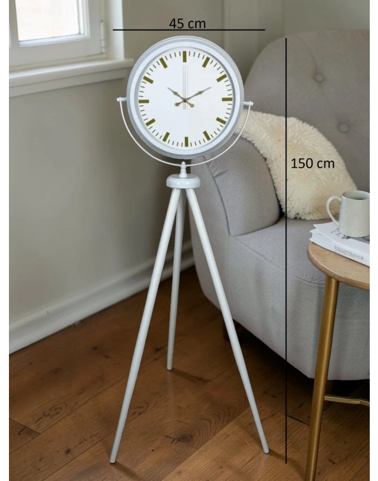 Aura Beyaz Tripod Ayaklı Saat
