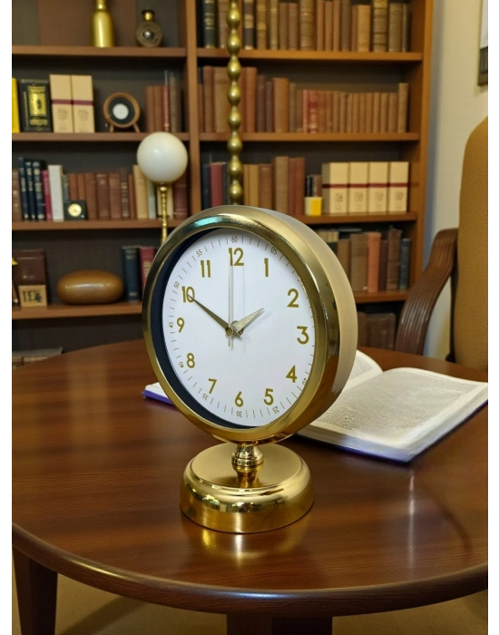 ® Aura Gold Modern 25 x 20 Cm Metal Masa Saati