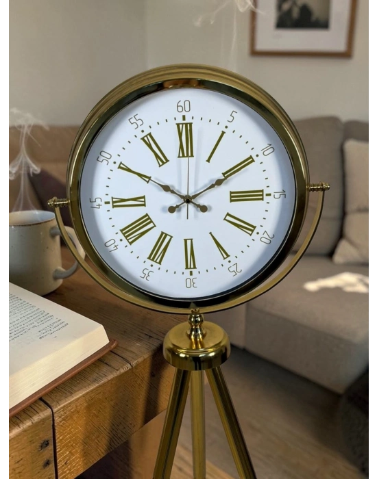 Aura Gold Tripod Ayaklı Dekoratif Saat