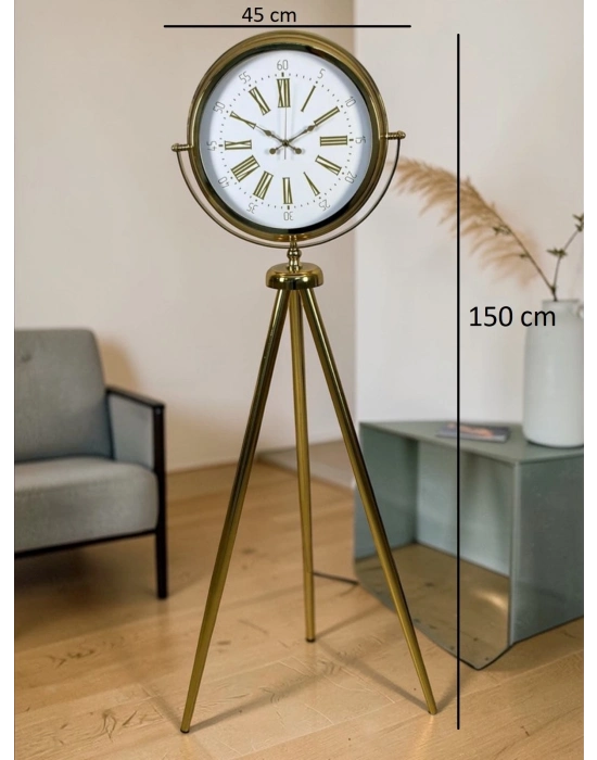 Aura Gold Tripod Ayaklı Dekoratif Saat