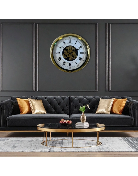 ® Aurelius Gold 60 Cm Çarklı Duvar Saati