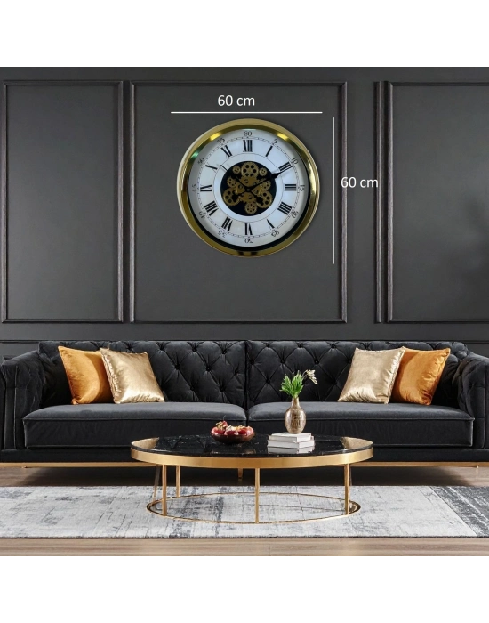 ® Aurelius Gold 60 Cm Çarklı Duvar Saati