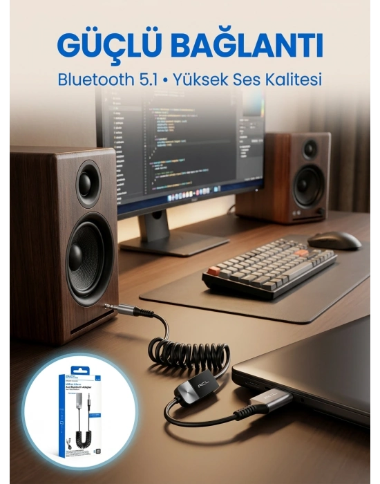 AUX Girişli Cihazlar İçin Kablosuz Bluetooth Adaptörü