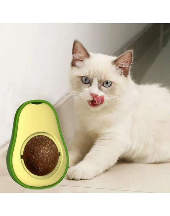 Avokado Dönen Kedi Nanesi Cat Oyun Topu Doğal Kedi Oyuncağı