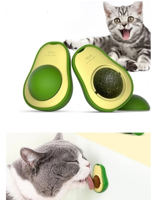 Avokado Şeklinde Catnipli Doğal Kedi Yalama Topu 6 Cm