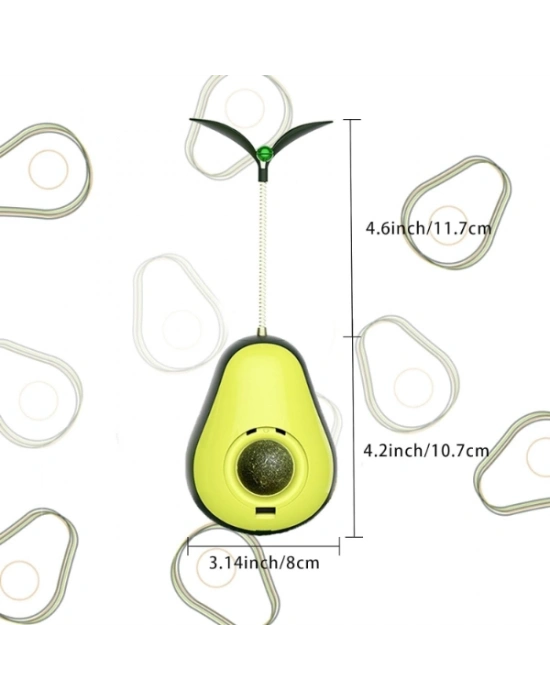 Avokado Şeklinde Kedi Naneli ve Mama Hazneli Kedi Oyuncağı