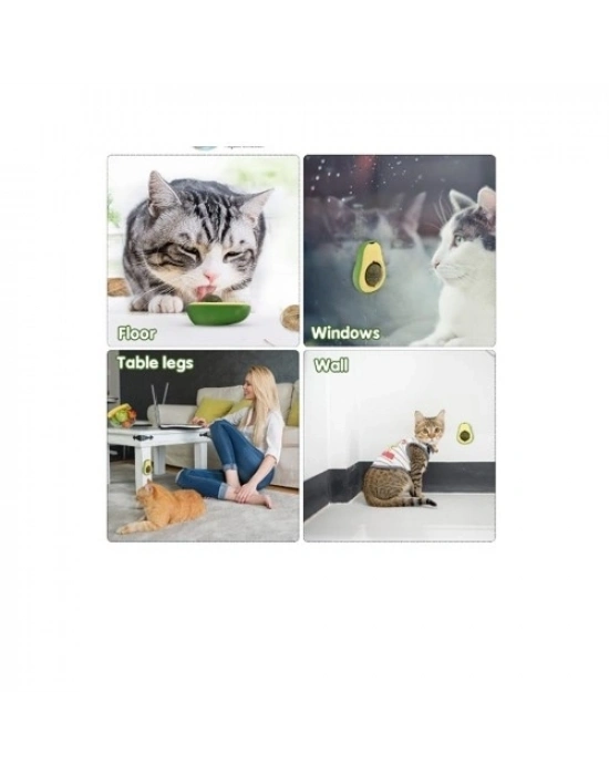 Avokado Tasarımlı Kedi Yalama Topu