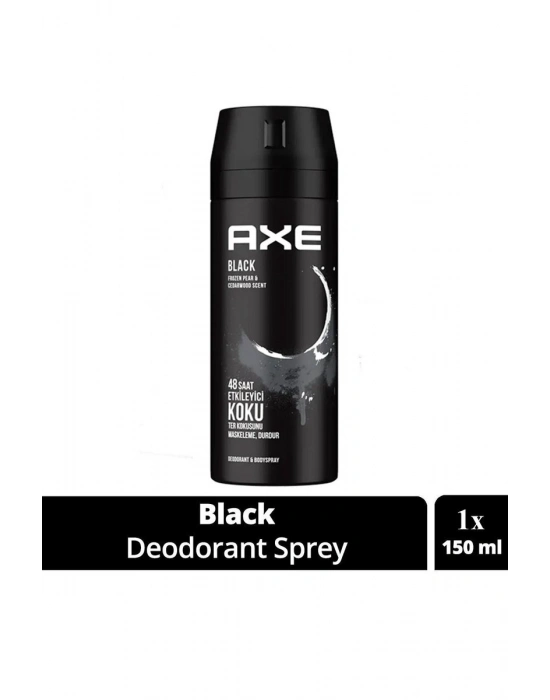 Axe Erkek Deodorant & Bodyspray Black 48 Saat Etkileyici Koku Vücut Spreyi 150 ml