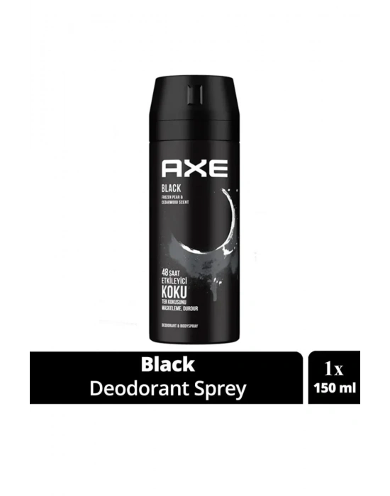 Axe Erkek Deodorant & Bodyspray Black 48 Saat Etkileyici Koku Vücut Spreyi 150 ml