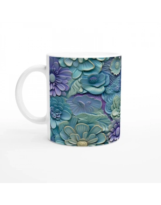 Ay Işığı Bahçesi Çiçek Desenli Kupa Bardak