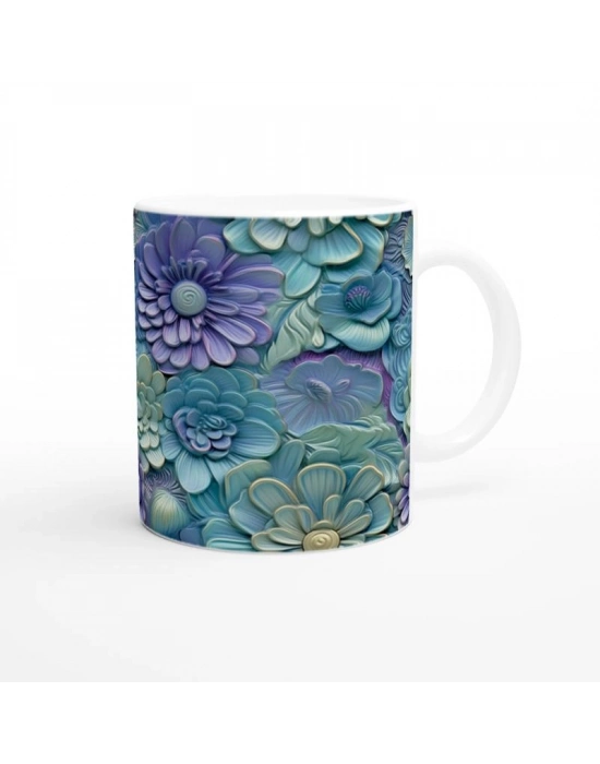 Ay Işığı Bahçesi Çiçek Desenli Kupa Bardak