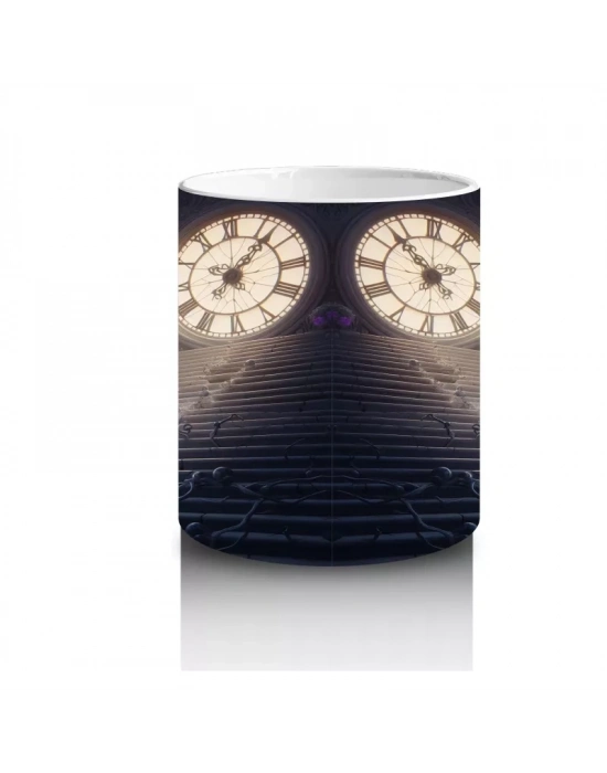 Ay Işığında Dans Eden Büyülü Hayalet Figürlü Fantastik Cadılar Bayramı Baskılı Kupa Bardak