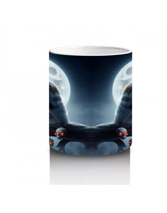 Ay Işığında Sırt Sırta Vampir Kadınlar Figürlü Gotik Cadılar Bayramı Baskılı Kupa Bardak