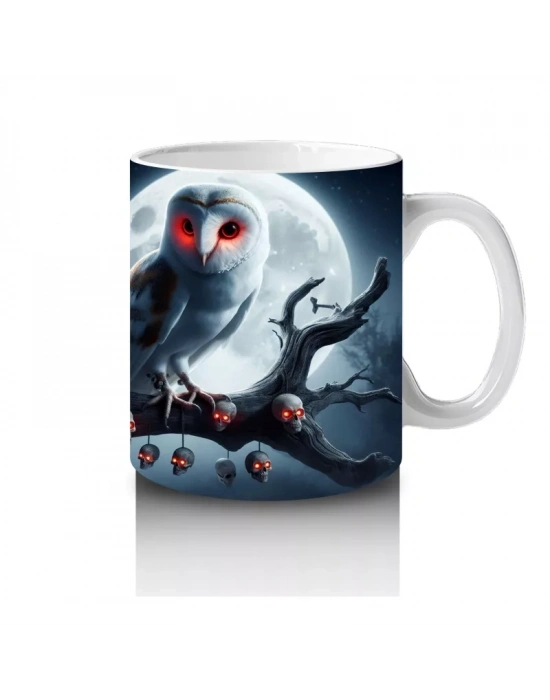 Ay Işığında Sırt Sırta Vampir Kadınlar Figürlü Gotik Cadılar Bayramı Baskılı Kupa Bardak