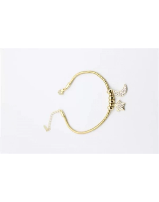 Ay Yıldız Charm Bileklik - Altın