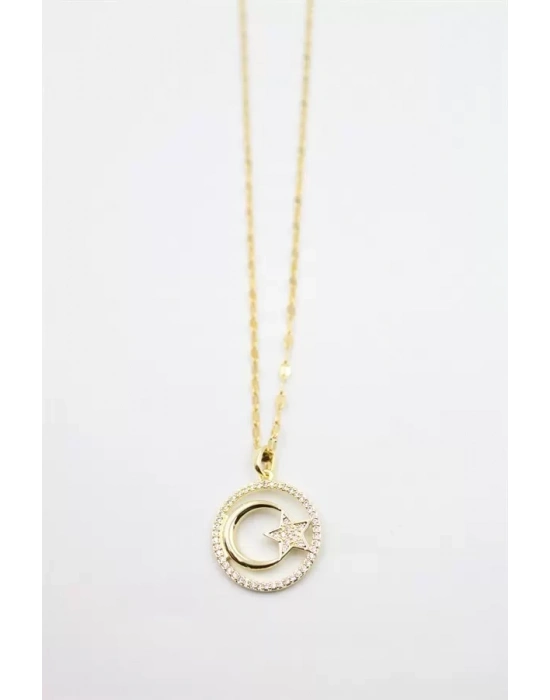 Ay Yıldız Kolye - Altın