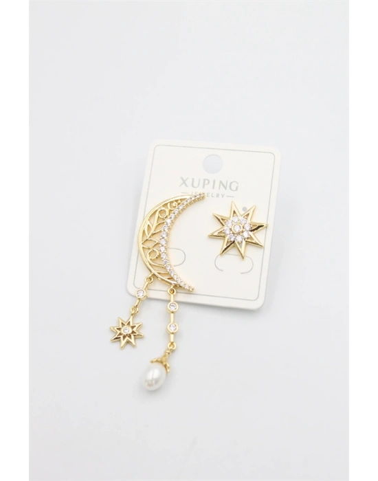 Ay Yıldız Küpe - Altın