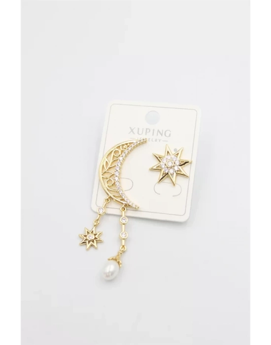 Ay Yıldız Küpe - Altın