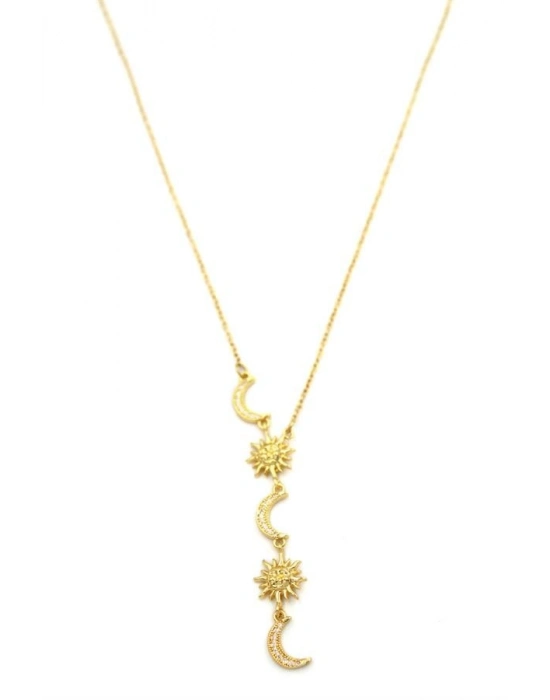 Ay Yıldız Y Kolye - Altın