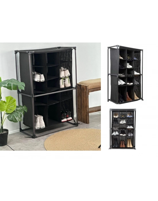 Ayakkabı Rafı - 15 Bölmeli Kumaş Ayakkabı Dolabı
