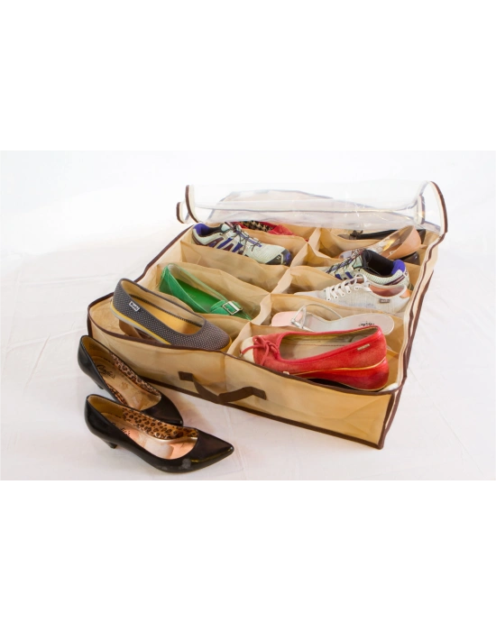 Ayakkabı Saklama Çantası 12 Bölmeli Shoes Under