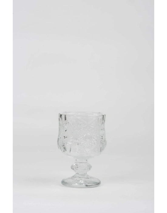 Ayaklı Kahve Yanı Bardağı Kristal Kesim Shot Bardak 7cm x 4 cm 6 Lı Set