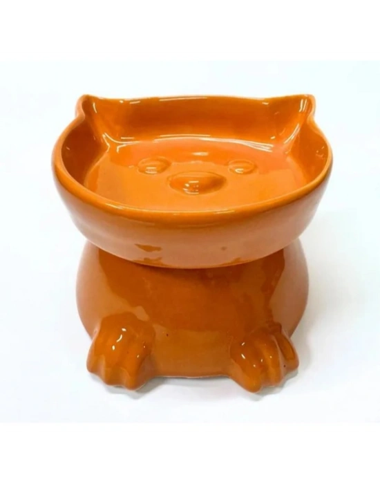 Ayaklı Kulaklı Seramik Mama Kabı