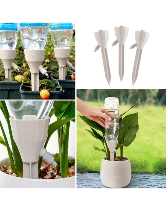 ®  Ayarlanabilir Akış Hızına Sahip Damlama Sulama Çivileri 3lü Otomatik Bitki Sulama Aparatı Tüm Pet Şişelere Uyumlu