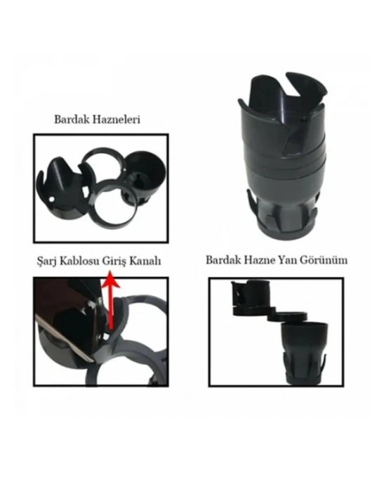 Ayarlanabilir Araç İçi Çoklu Bardak Tutacağı