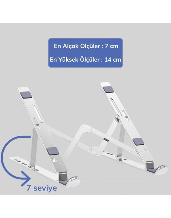 ®  Ayarlanabilir Dizüstü Destek Tabanı Tamamen Katlanabilir Taşınabilir Laptop Yükseltici