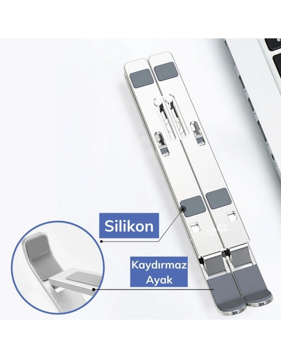 ®  Ayarlanabilir Dizüstü Destek Tabanı Tamamen Katlanabilir Taşınabilir Laptop Yükseltici