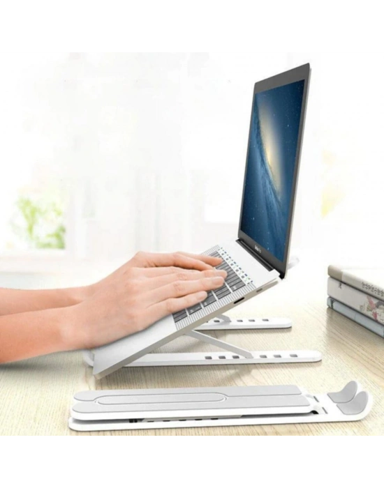®  Ayarlanabilir Plastik Dizüstü Destek Tabanı Katlanabilir Taşınabilir Laptop Sehpası Yükselti