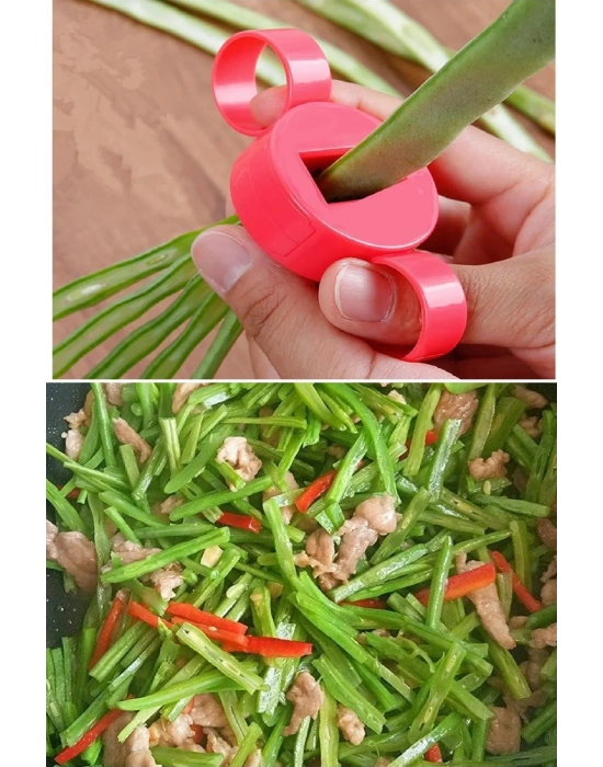 Ayarlanabilir Yeşil Fasulye Dilimleme Kesici Pratik Bamya Bakla Vs Parçalayıcı Dilimleyici