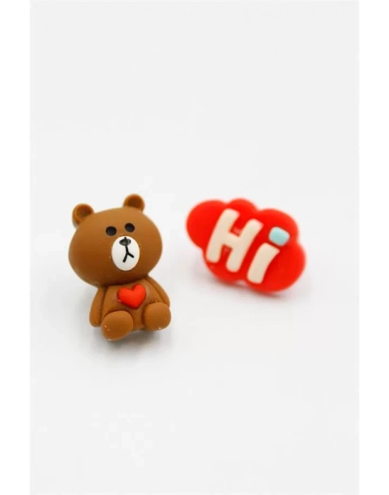 Ayıcık Hamur Küpe - ÇOK RENKLİ